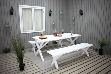 Scottsdale Udendørsbord Rektangulært Hvid 190 cm - Hvid - Havemøbler - Havebord - Spisebord & havebord