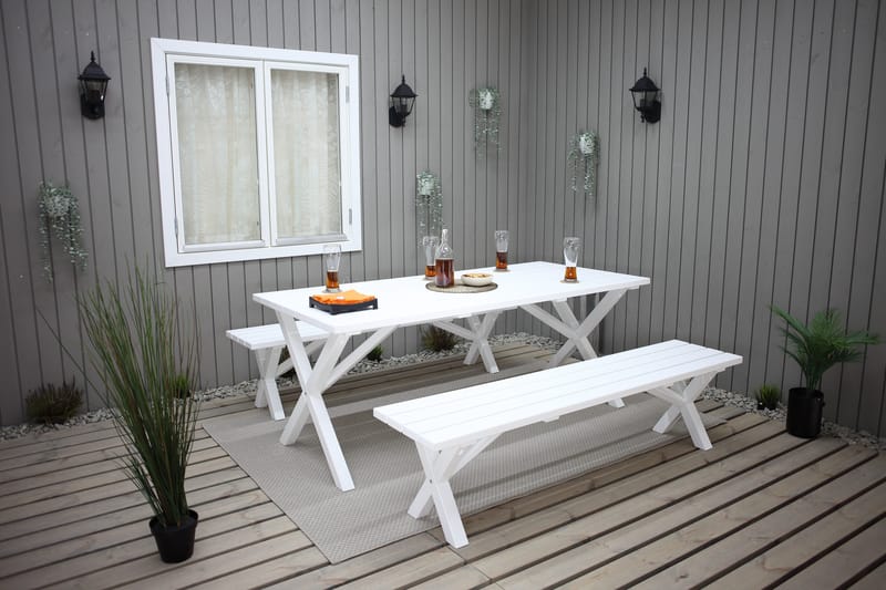 Scottsdale Udendørsbord Rektangulært Hvid 190 cm - Hvid - Havemøbler - Havebord - Spisebord & havebord