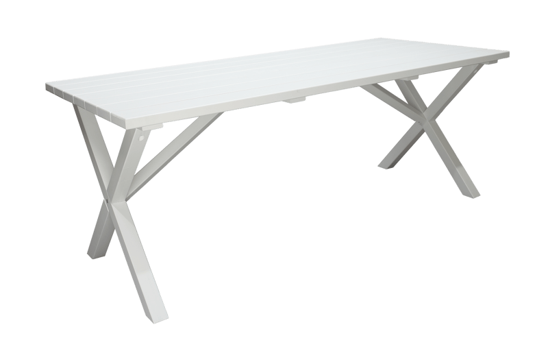 Scottsdale Udendørsbord Rektangulært Hvid 190 cm, Hvid