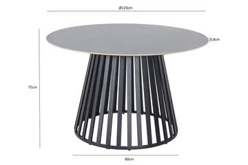 Sensi rundt udendørs spisebord 120 cm i metal - Sort - Havemøbler - Havebord - Spisebord & havebord