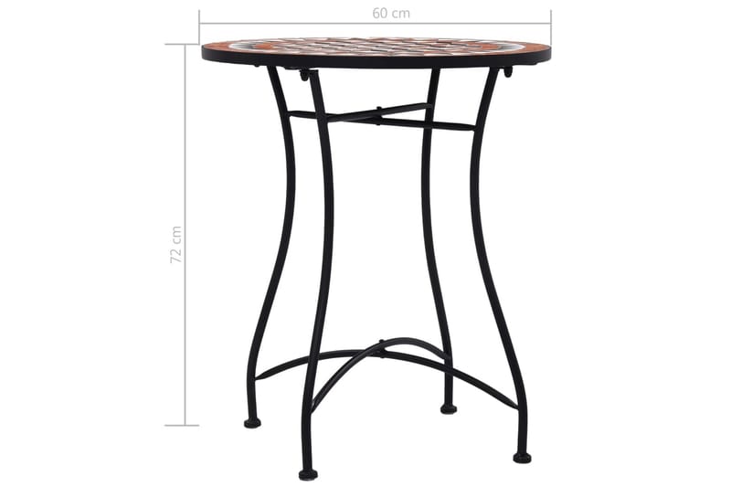 Bistrobord Med Mosaikdesign 60 Cm Keramisk Brun - Brun - Havemøbler - Havebord - Sidebord