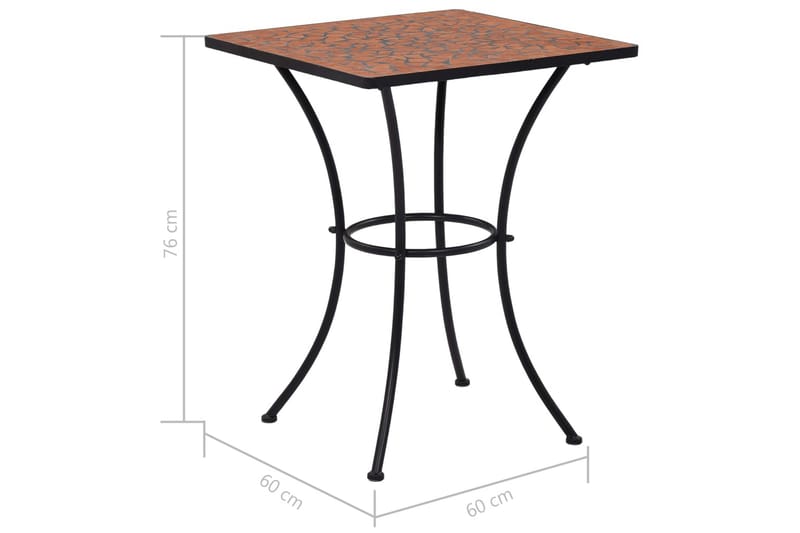 Bistrobord Med Mosaikdesign 60 Cm Keramisk Teracotta - Brun - Sidebord - Altanborde