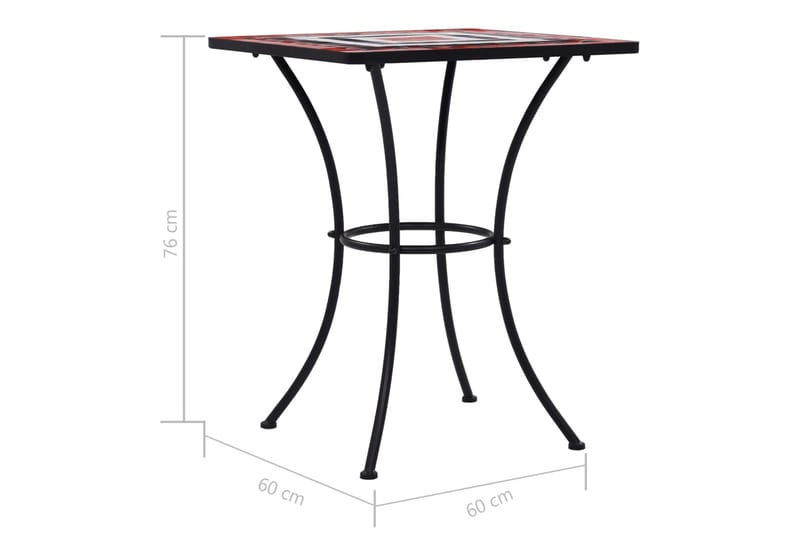 Bistrobord Med Mosaikdesign 60 Cm Keramisk Terracotta Og Hvi - Brun - Havemøbler - Havebord - Sidebord