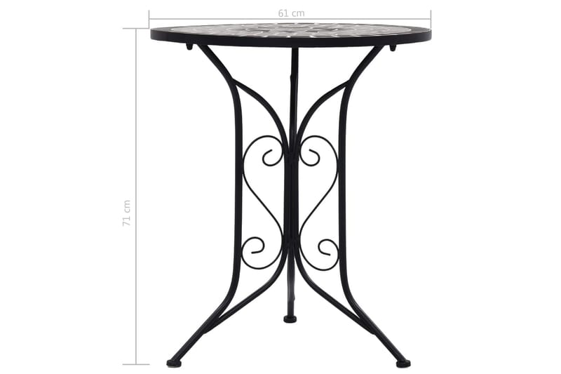 Bistrobord Med Mosaikdesign 61 Cm Keramisk Grå - Grå - Havemøbler - Havebord - Sidebord