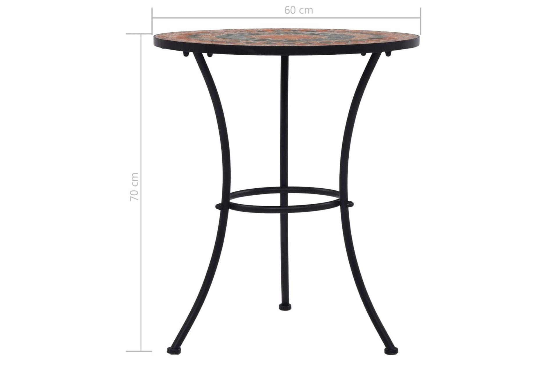 Bistrobord Med Mosaikdesign Keramisk 60 Cm Orange/Grå - Orange - Havemøbler - Havebord - Sidebord