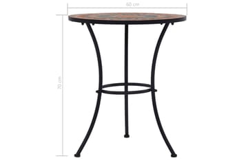 Bistrobord Med Mosaikdesign Keramisk 60 Cm Orange/Grå - Orange - Havemøbler - Havebord - Sidebord