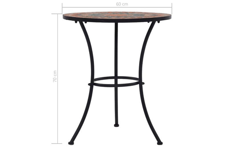 Bistrobord Med Mosaikdesign Keramisk 60 Cm Orange/Grå - Orange - Havemøbler - Havebord - Sidebord