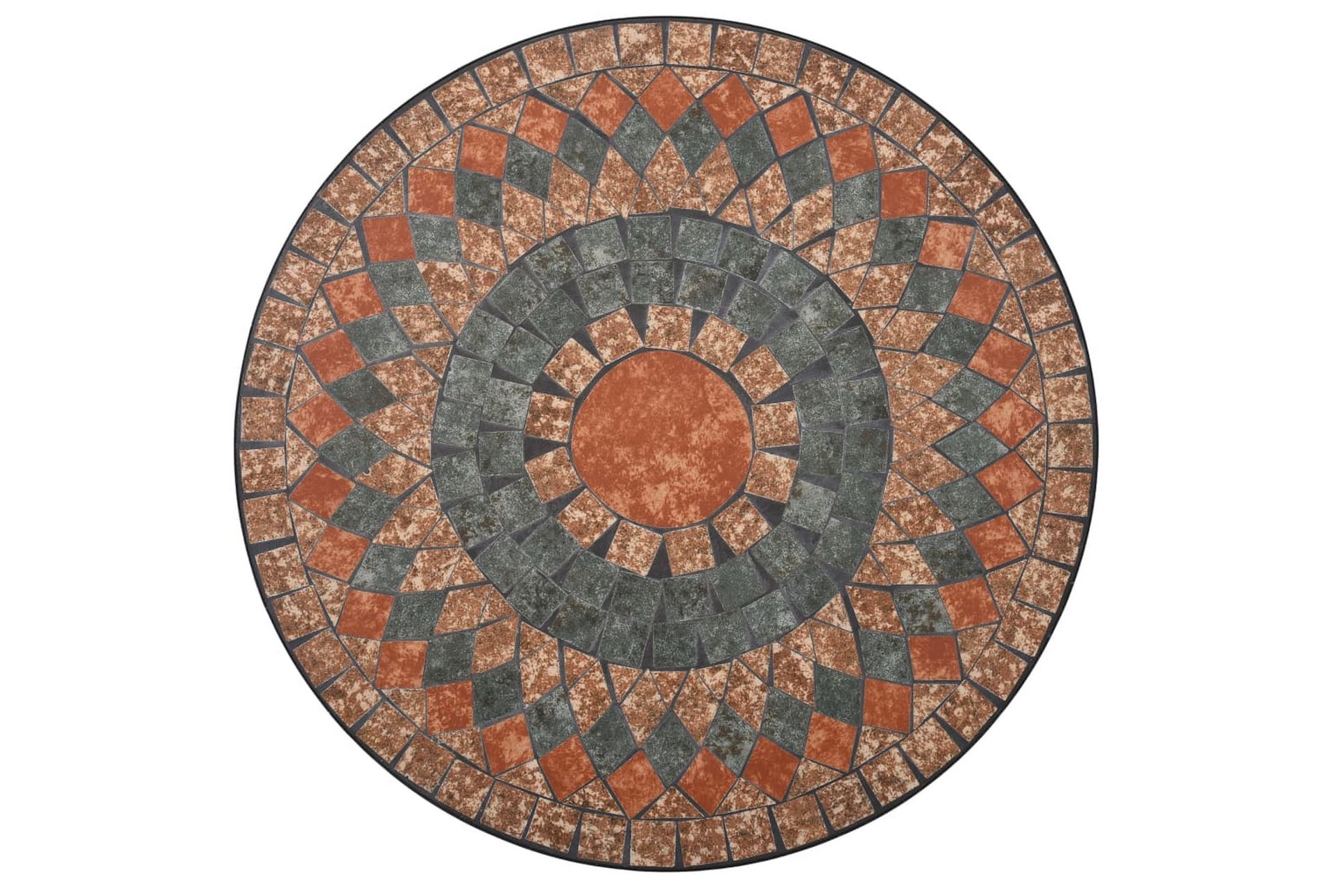 Bistrobord Med Mosaikdesign Keramisk 60 Cm Orange/Grå - Orange - Havemøbler - Havebord - Sidebord