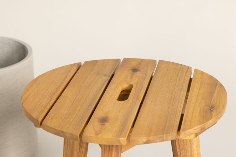 Chania Sidebord 40 cm Rund - Brun - Havemøbler - Havebord - Sidebord