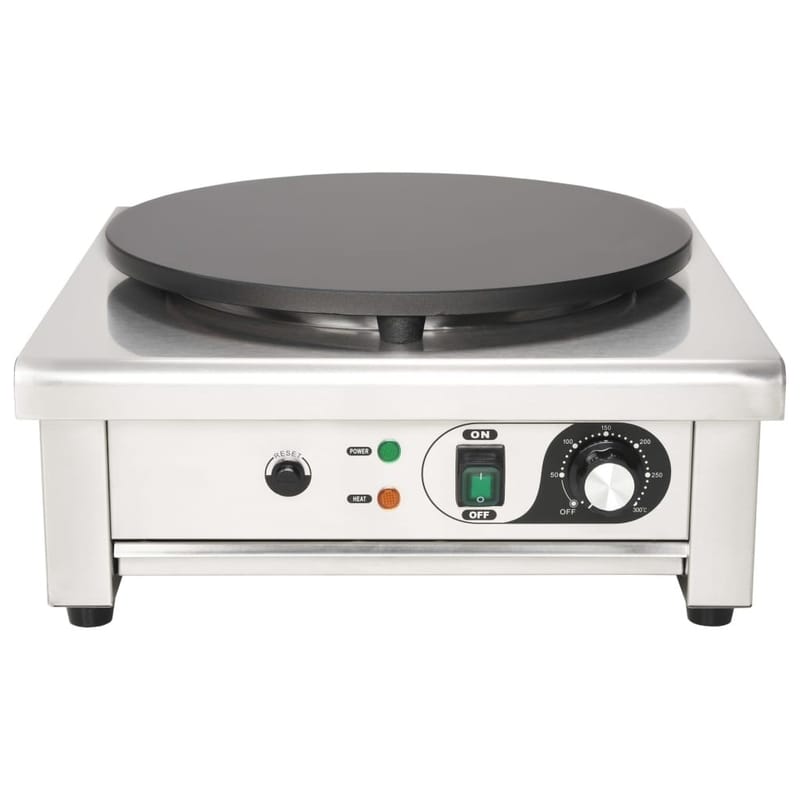 Elektrisk Pandekagemaskine Med Udtræksbakke 40 Cm 3000 W - Sølv - Havemøbler - Havebord - Sidebord