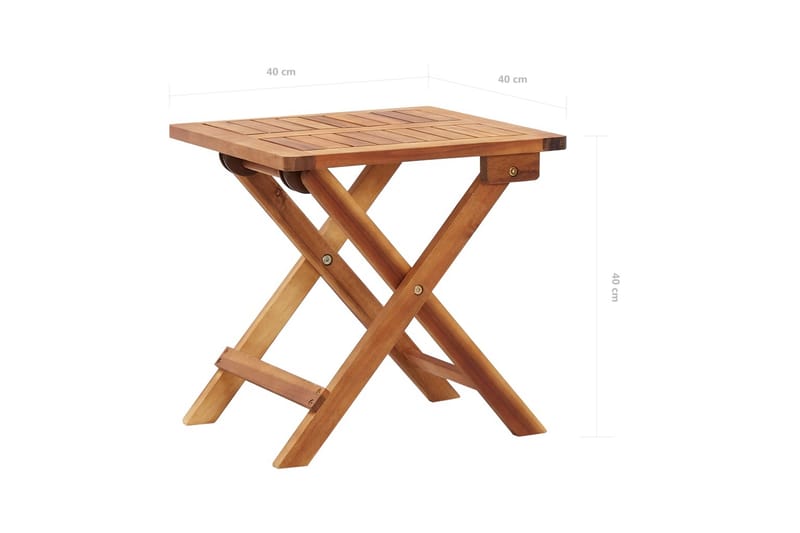 Foldbart Havebord 40x40x40 cm Massivt Akacietræ - Brun - Havemøbler - Havebord - Sidebord