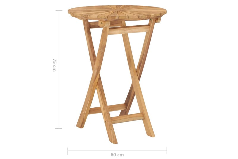 Foldbart Havebord 60 cm Massivt Teaktræ - Havemøbler - Havebord - Sidebord