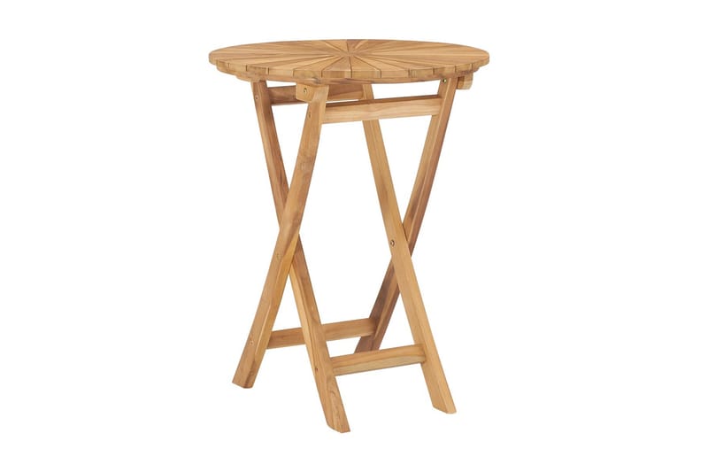 Foldbart Havebord 60 cm Massivt Teaktræ - Havemøbler - Havebord - Sidebord