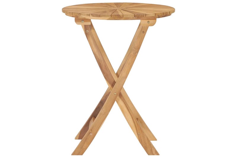 Foldbart Havebord 60 cm Massivt Teaktræ - Havemøbler - Havebord - Sidebord