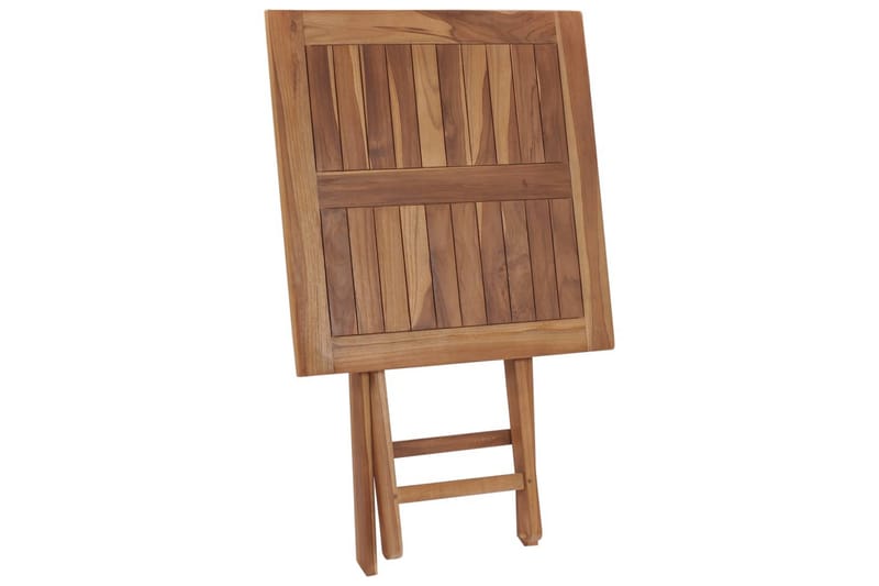 Foldbart Havebord 60x60x75 cm Massivt Teaktræ - Brun - Sidebord - Altanborde