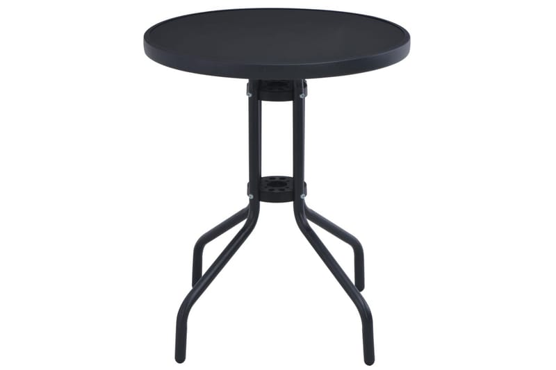 Havebord 80 cm Stål Og Glas Sort - Sort - Havemøbler - Havebord - Sidebord