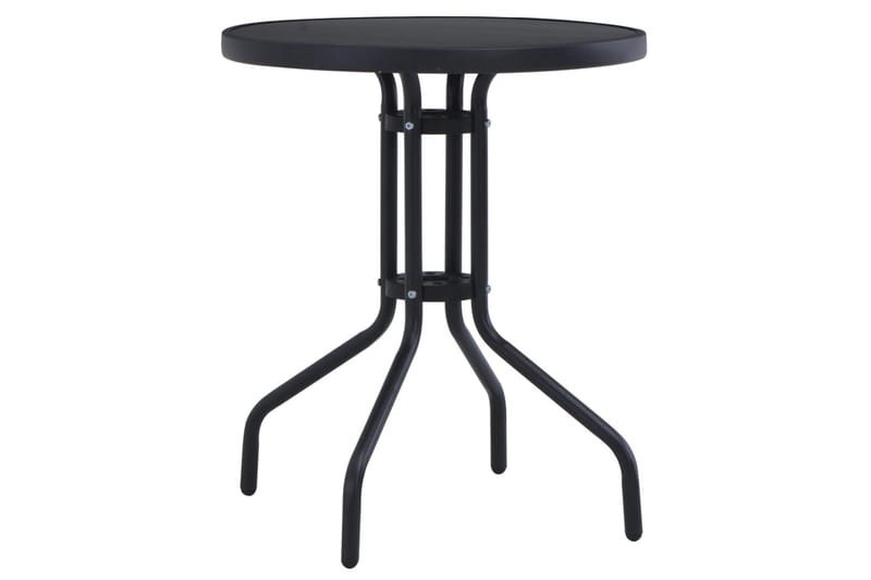 Havebord 80 cm Stål Og Glas Sort - Sort - Havemøbler - Havebord - Sidebord