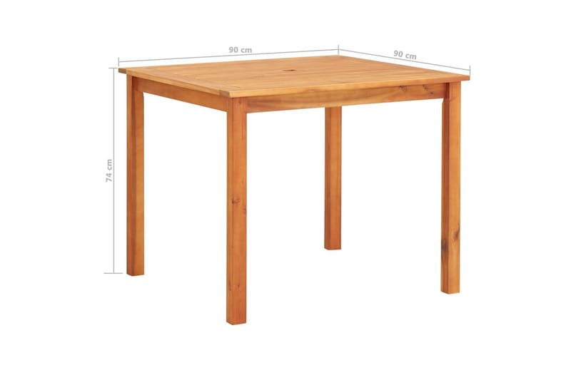 Havebord 90 x 90 x 74 cm massivt akacietræ - Brun - Havemøbler - Havebord - Sidebord