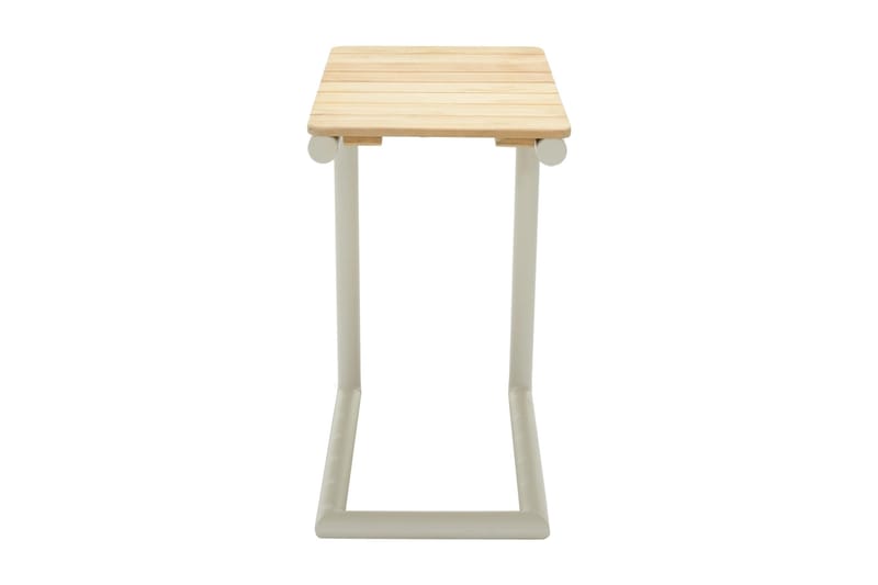 Portals Sidebord 47 cm - Hvid/Træ - Havemøbler - Havebord - Sidebord