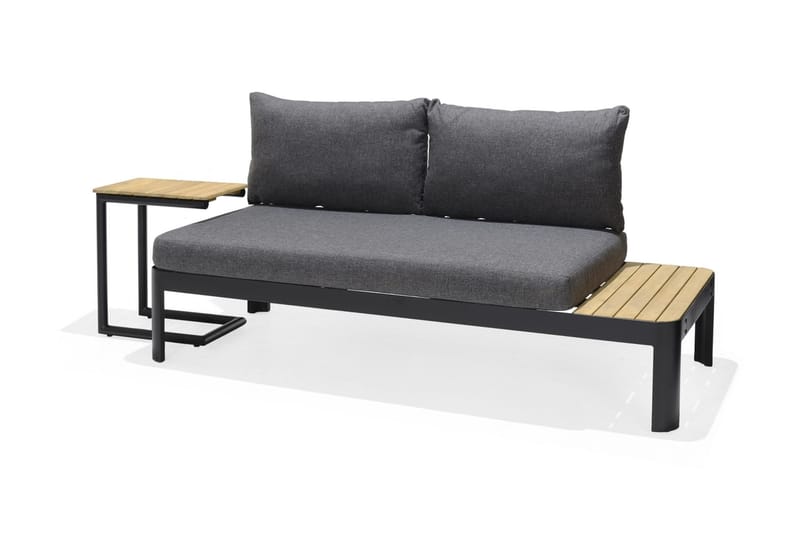 Portals Sidebord 47 cm - Sort/Træ - Havemøbler - Havebord - Sidebord