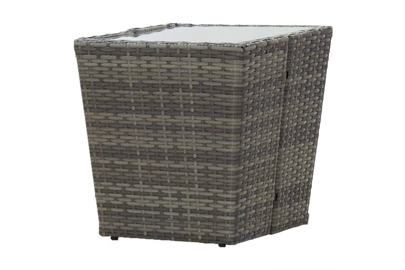 Tebord 41,5x41,5x43 cm Hærdet Glas Grå - Grå - Havemøbler - Havebord - Sidebord