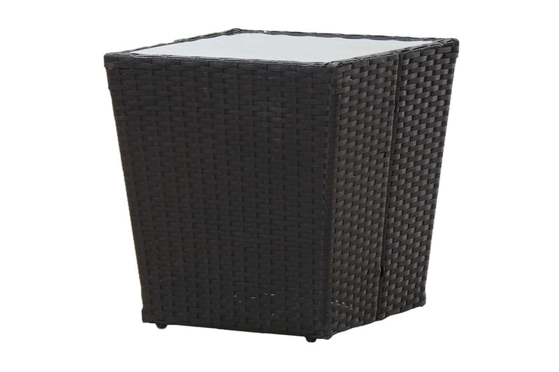 Tebord 41,5x41,5x43 cm Hærdet Glas Sort - Sort - Havemøbler - Havebord - Sidebord