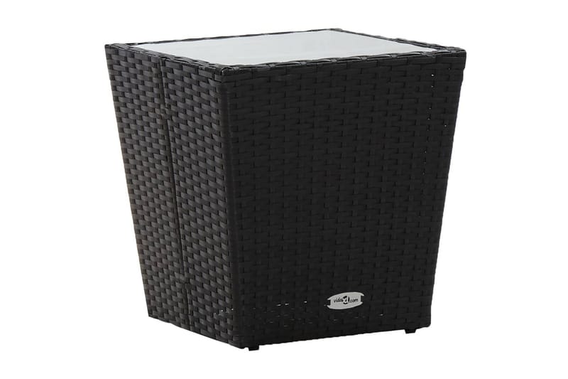 Tebord 41,5x41,5x43 cm Hærdet Glas Sort - Sort - Havemøbler - Havebord - Sidebord