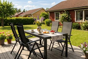 Siri Spisebord 90x150 cm - Sort - Havemøbler - Havebord - Spisebord & havebord