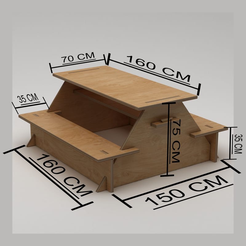 Somira Spisebord udendørs 160 cm - naturligt træ - Havemøbler - Havebord - Picnicbord