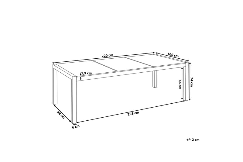 Bacoli Spisebord 220 cm - Transparent - Spisebord & havebord