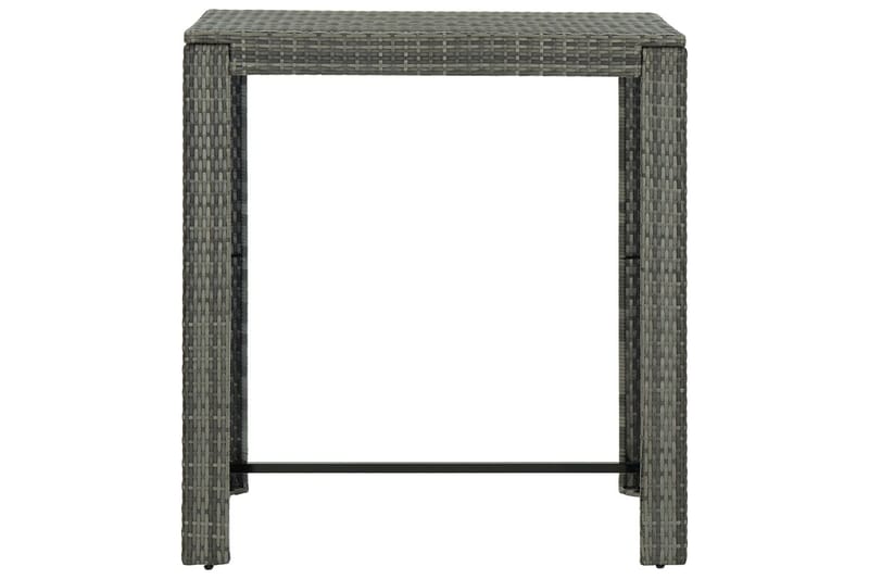 Barbord til haven 100x60,5x110,5 cm polyrattan grå - Grå - Spisebord & havebord
