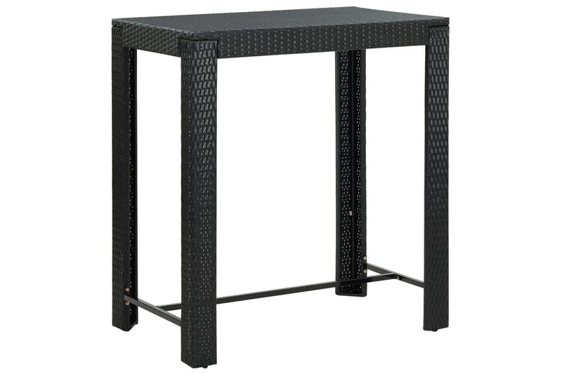 Barbord til haven 100x60,5x110,5 cm polyrattan sort - Sort - Spisebord & havebord