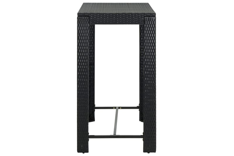 Barbord til haven 100x60,5x110,5 cm polyrattan sort - Sort - Spisebord & havebord