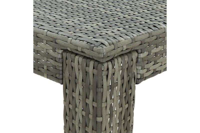 Barbord til haven 60,5x60,5x110,5 cm polyrattan grå - Grå - Spisebord & havebord