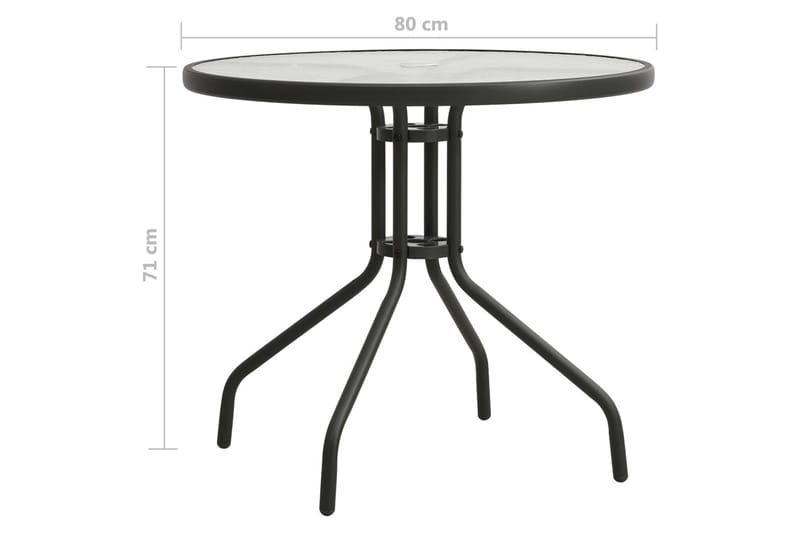 bistrobord Ø80x71 cm stål antracitgrå - Antracit - Havemøbler - Havebord - Spisebord & havebord