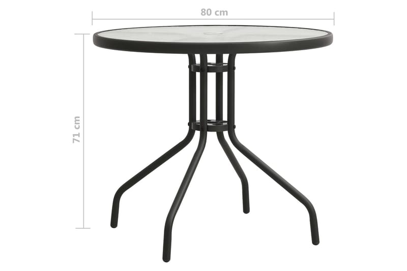 bistrobord Ø80x71 cm stål antracitgrå - Antracit - Spisebord & havebord