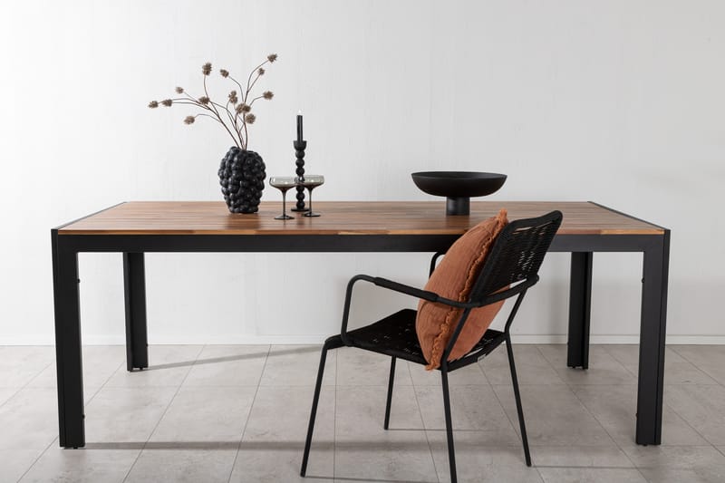 Bois Spisebord 200 cm Sort/Brun - Venture Home - Havemøbler - Havebord - Spisebord & havebord
