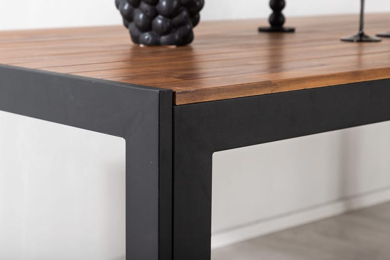 Bois Spisebord 200 cm Sort/Brun - Venture Home - Havemøbler - Havebord - Spisebord & havebord