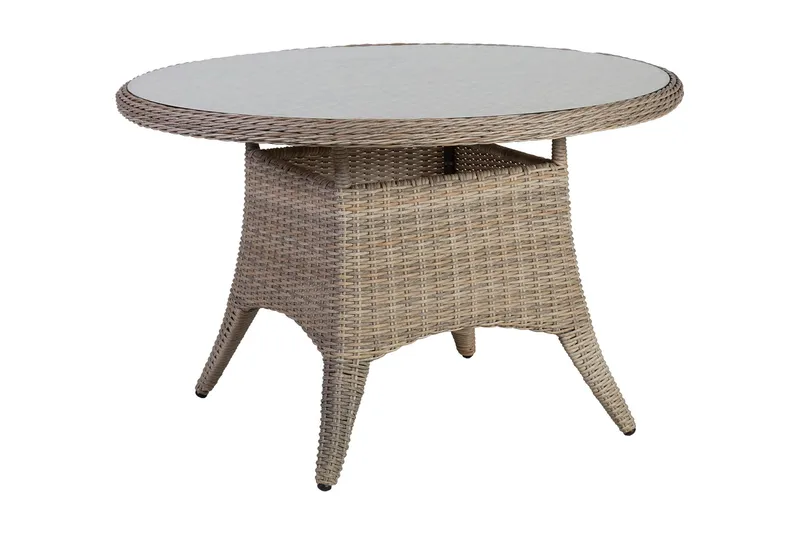 Bord PACIFIC D120xH75 glas aluminium grå beige, undefined