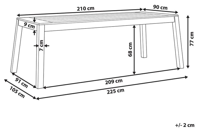 Coteto Spisebord 210 cm - Akacie - Spisebord & havebord