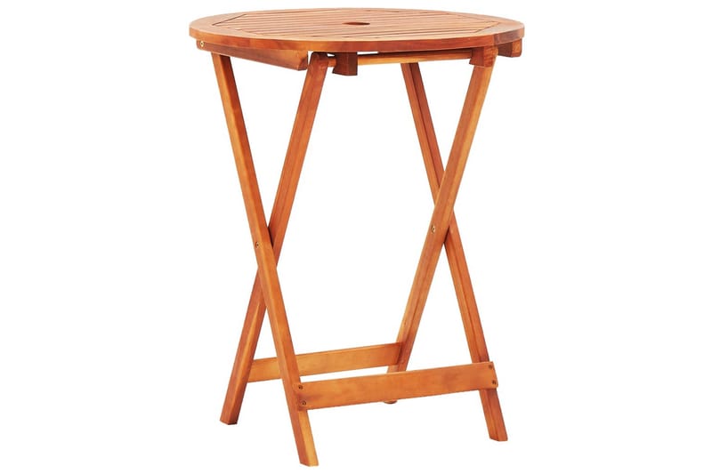 foldbart havebord Ã˜60x75 cm massivt eukalyptustræ - Brun - Havemøbler - Havebord - Spisebord & havebord