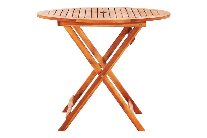 foldbart havebord Ã˜90x75 cm massivt eukalyptustræ - Brun - Spisebord & havebord