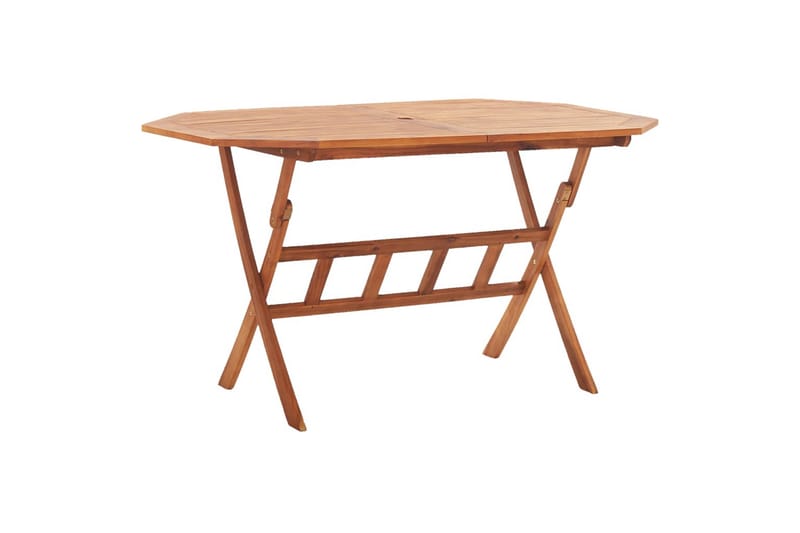 foldbart havebord 135 x 85 x 75 cm massivt akacietræ - Brun - Havemøbler - Havebord - Spisebord & havebord