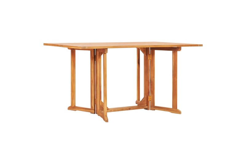 Foldbart Havebord 150x90x75 cm Massivt Teaktræ - Brun - Spisebord & havebord