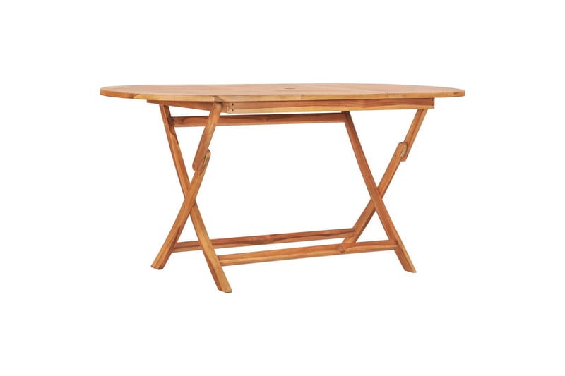 Foldbart Havebord 160x80x75 cm Massivt Teaktræ - Brun - Spisebord & havebord