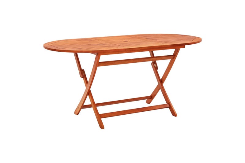 foldbart havebord 160x85x75 cm massivt eukalyptustræ - Brun - Havemøbler - Havebord - Spisebord & havebord
