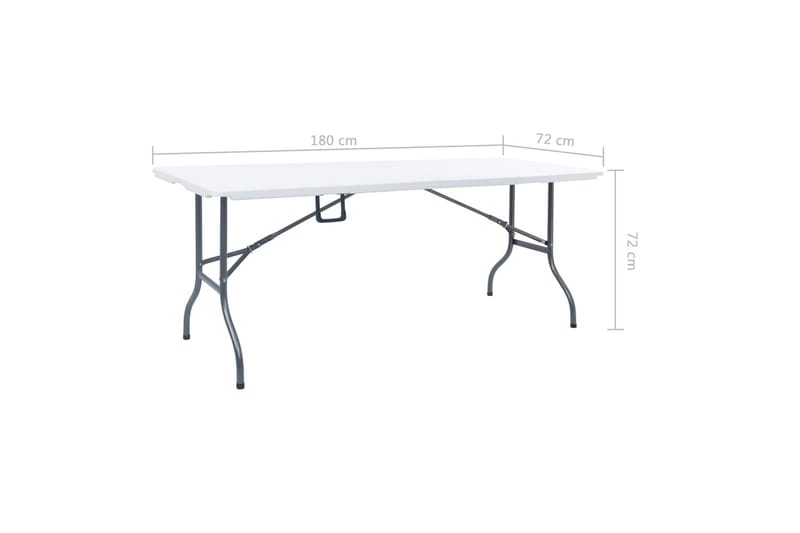 Foldbart Havebord 180x72x72 cm Hdpe Hvid - Hvid - Havemøbler - Havebord - Spisebord & havebord