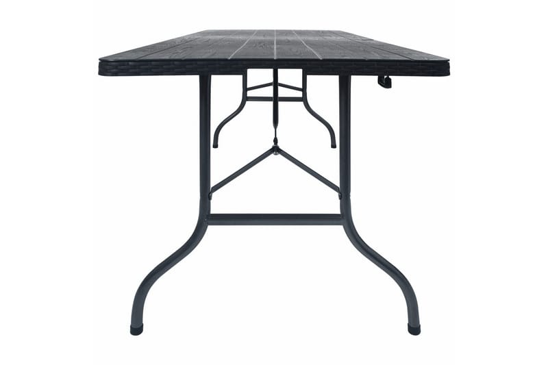Foldbart Havebord 180x75x72 cm Hdpe Imiteret Rattan Sort - Sort - Havemøbler - Havebord - Spisebord & havebord
