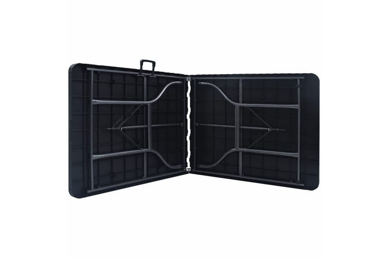 Foldbart Havebord 180x75x72 cm Hdpe Imiteret Rattan Sort - Sort - Havemøbler - Havebord - Spisebord & havebord