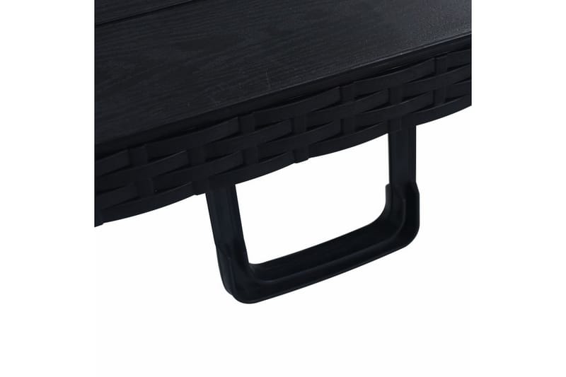 Foldbart Havebord 180x75x72 cm Hdpe Imiteret Rattan Sort - Sort - Havemøbler - Havebord - Spisebord & havebord